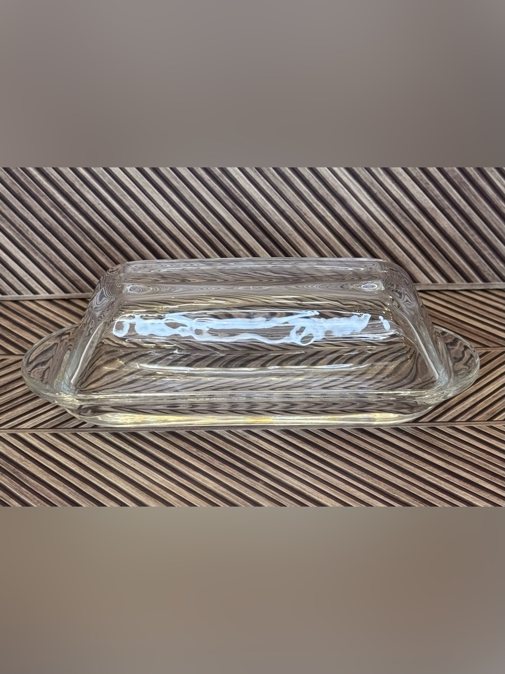 Clear Glass Butter Dish with Lid